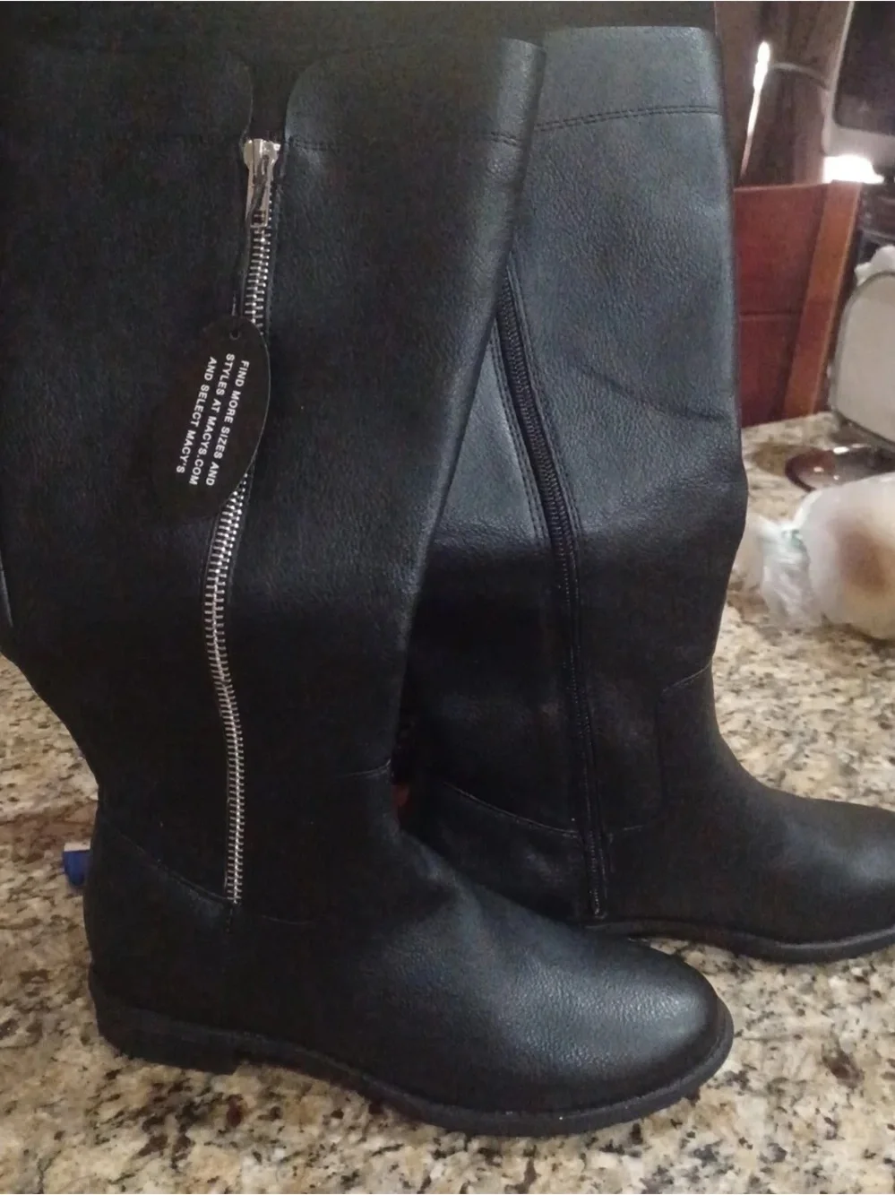 Style&co Black Knee-High Zipper Boots